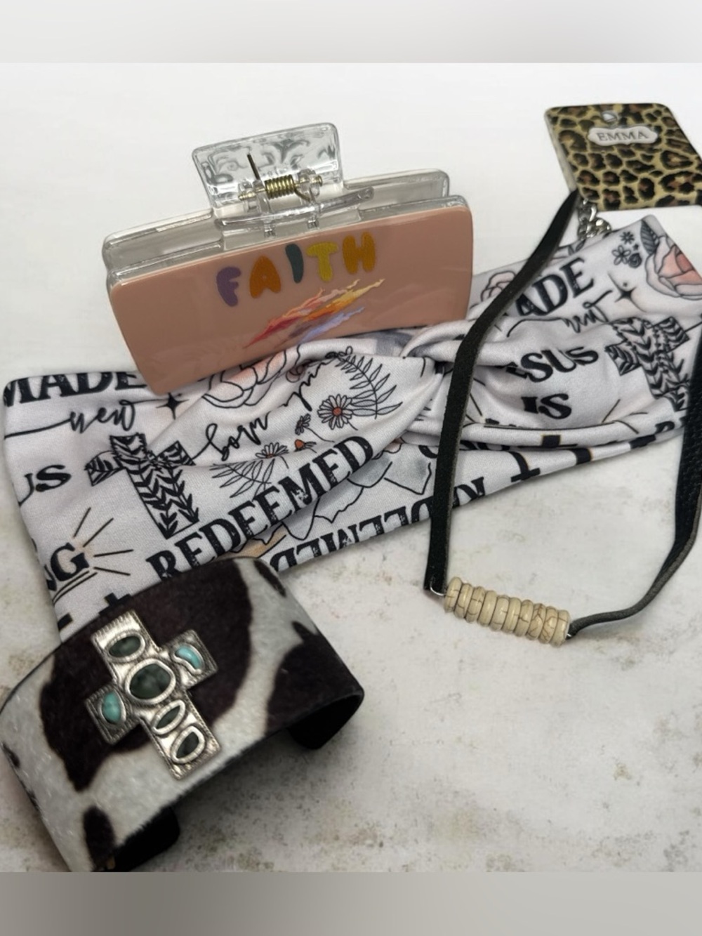 Faith Inspired Hair Accessories and Jewelry Set of 4